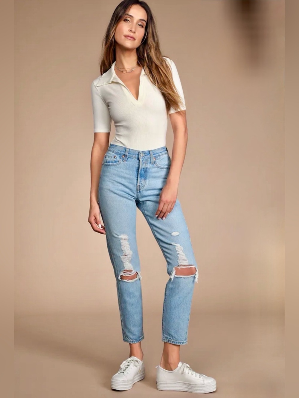 NWT Levi's Luxor Found Out Wedgie Distressed Ripped Sz 29